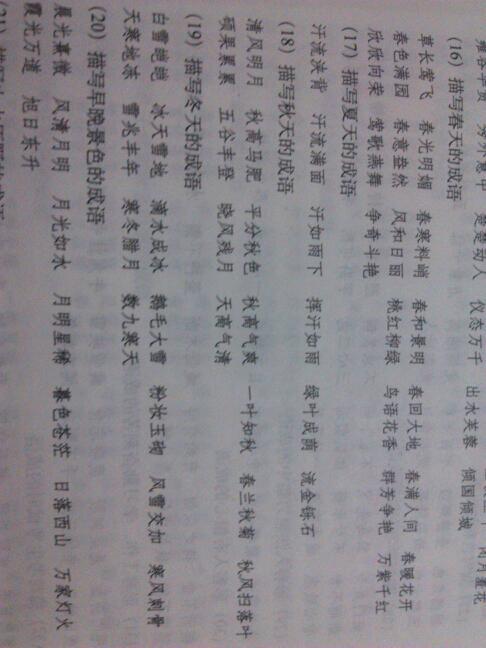   用四个字来形容四个季节的风景  1