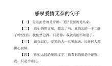 感叹爱情无奈的诗句