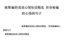 被欺骗的说说心情短语