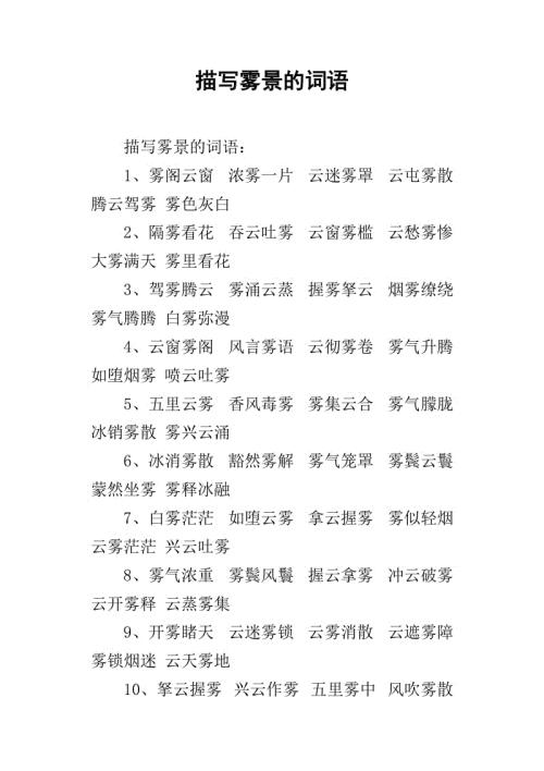   有雾场景的成语  1