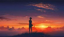 描写夕阳西下的句子