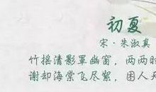 描写初夏美景的诗句