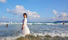 玩沙滩开心的句子