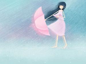 29.轻巧的雨滴将街道中心的灰尘，脏污和杂物冲走，因此一切逐渐显示出明亮纯净的光泽，绿色更绿，红色更红，看起来更好。一把五颜六色的雨伞像苗条的玉石。这个女孩在街上点缀着各种风格。