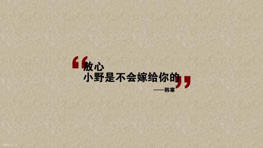 韩寒的经典语录