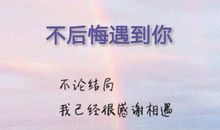 遇到你不后悔的句子