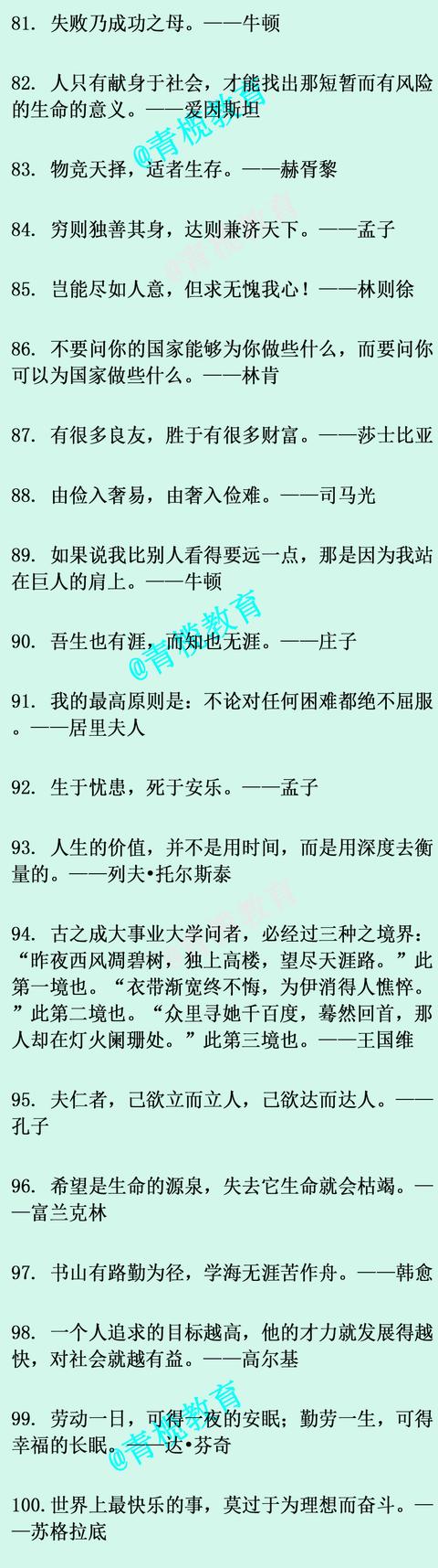 100个著名的英语报价
