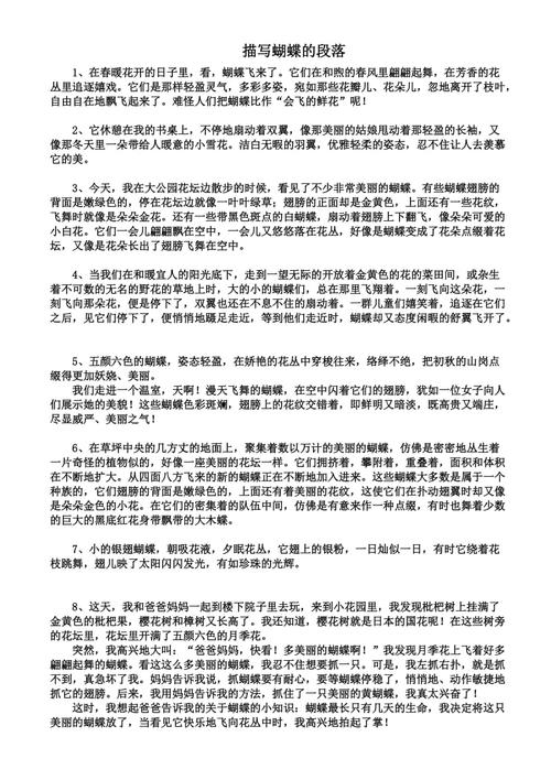 描述蝴蝶的优美段落