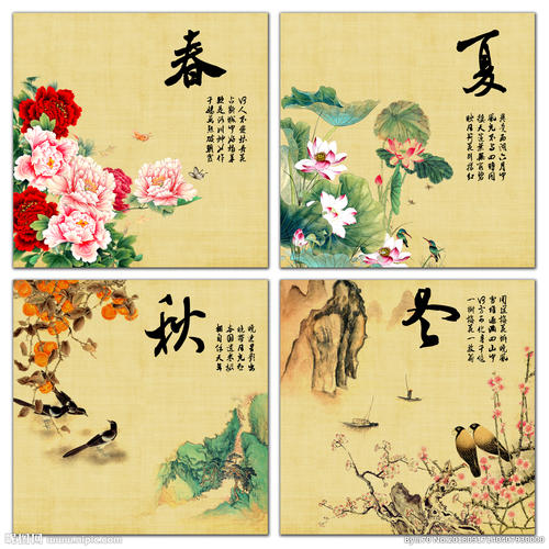 写春，夏，秋，冬风光的诗