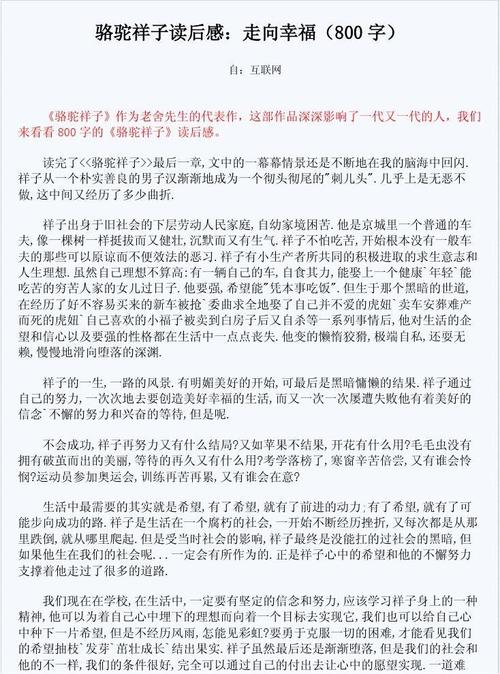 祥子骆驼经典句