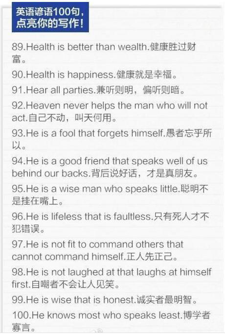 初中英语常用谚语