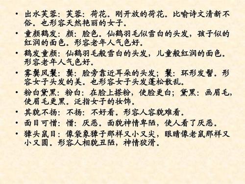 描述爷爷外貌的词