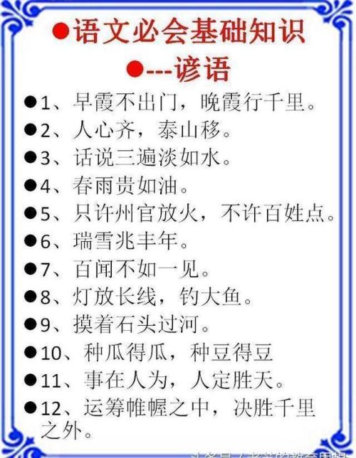 表达谚语的谚语