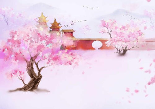 一首描述桃花盛开的古诗
