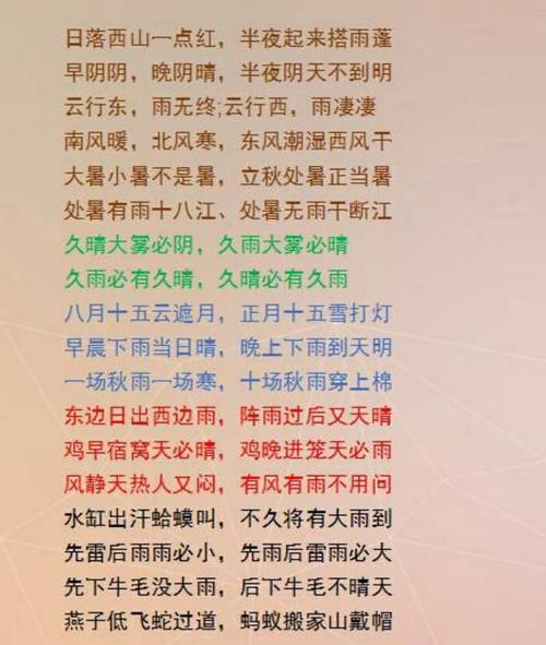 云和天气谚语