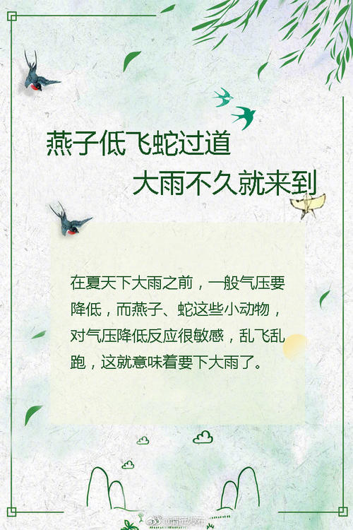 关于天气和耕种时间的谚语
