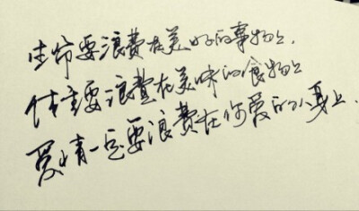 用经典语录浪费生命