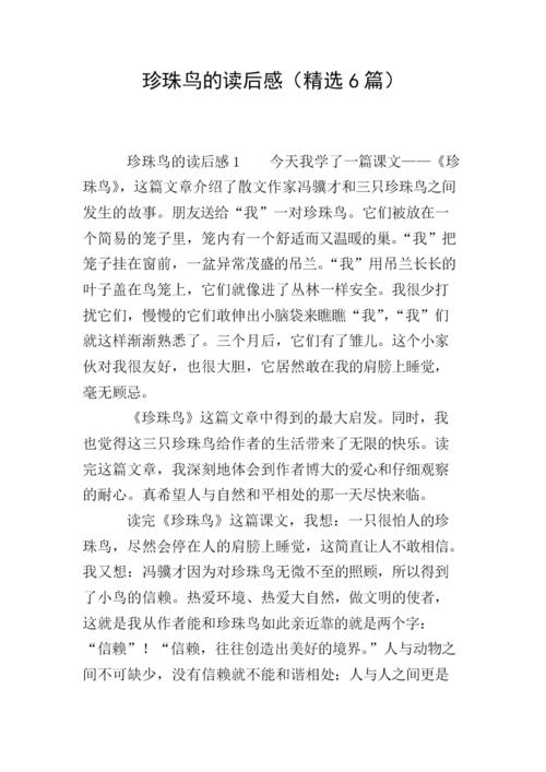 珍珠鸟的拟人化