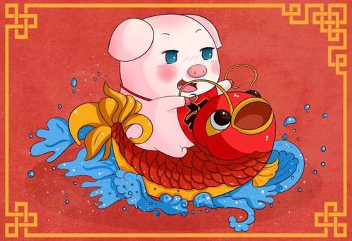猪在向鸡拱起