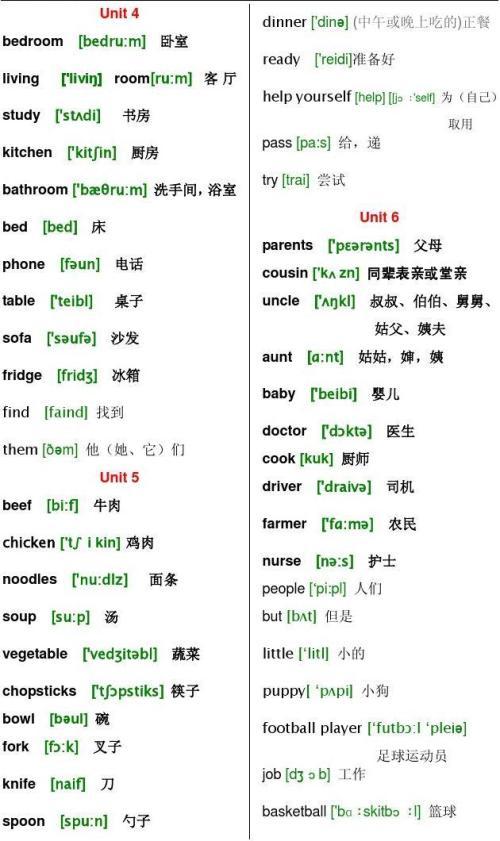 四年级英语句子