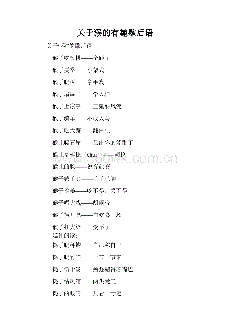 谚语与猴子