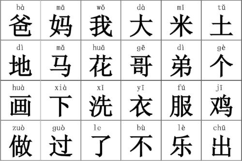 句子中的一年级新单词