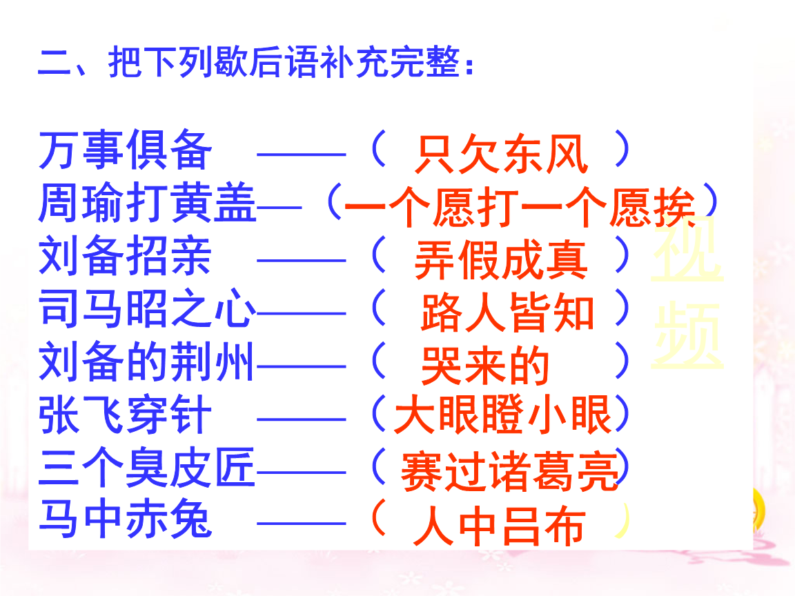 三国演义中的成语和寓言