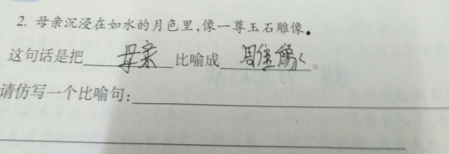 关于月光的隐喻句