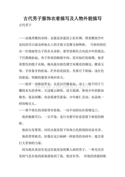 描述男孩外表的句子