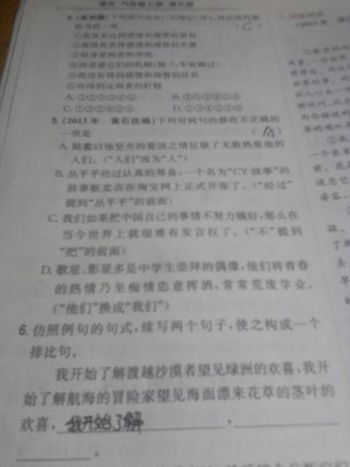 句子中的错误