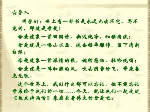 母亲诗句