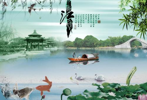 赞美江南美景的句子