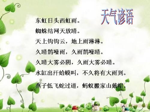 关于天气的谚语
