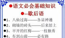 中考歇后语考试