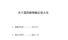 关于莲的歇后语