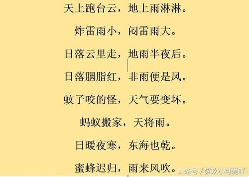 关于二年级天气的谚语