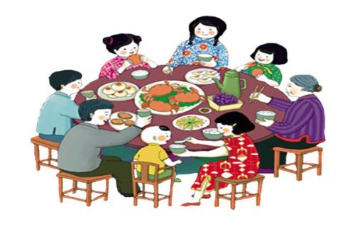 农历新年家庭宴会祝福
