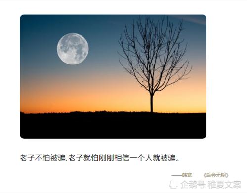 经典语录：我不害怕被欺骗，我害怕一旦相信一个人就被欺骗