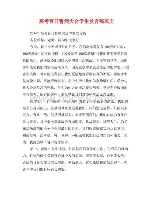 在三百天承诺会议上的学生演讲