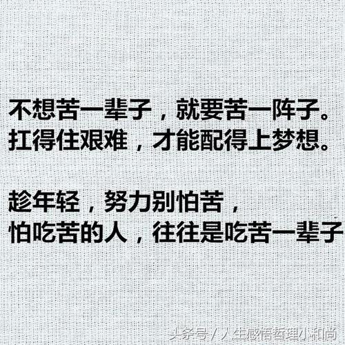 鼓舞人心的文章：畏惧艰辛，终生忍受艰辛