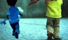 没有伞的孩子，只能自己奔跑