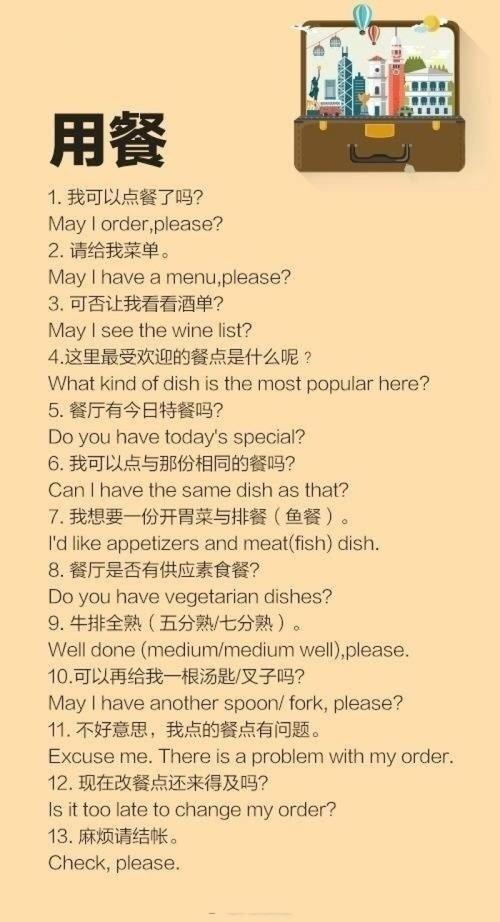 一些常见的英语句子
