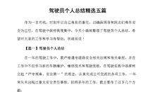 单位司机个人工作总结