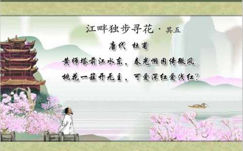 在河边独自找花的诗