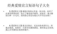 经典爱情宣言短句