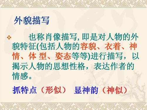 描述角色的外观