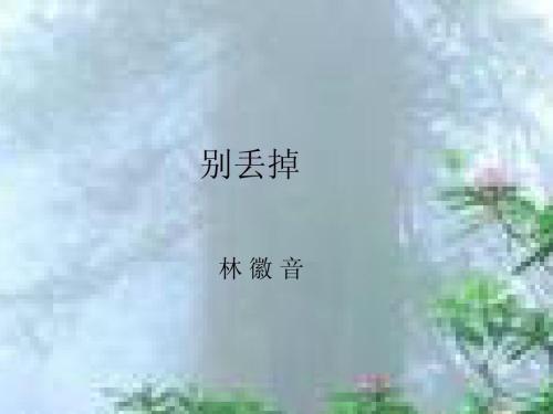 林慧音：别扔掉