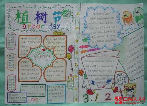 小学植树节手写报告