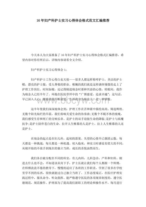 护士妇产科实践个人总结