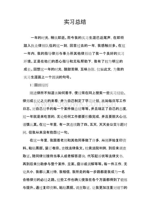 见习律师个人摘要